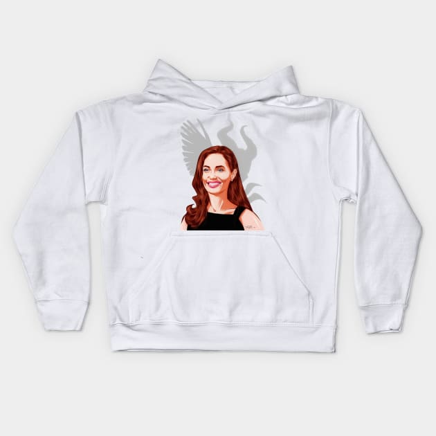 Angelina Jolie Kids Hoodie by PLAYDIGITAL2020